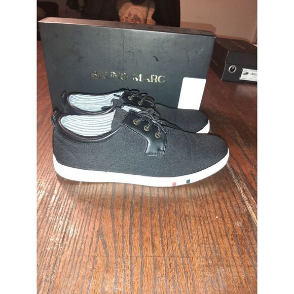 GUC Men's Size 10 Bruno Marc Black Canvas Dress Shoes Tie Shoes - Picture 4 of 6